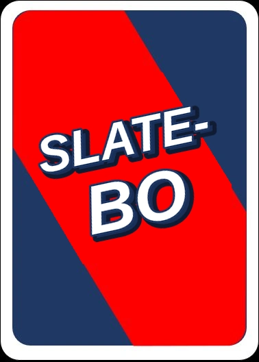 Red and blue SLATE-BO card background