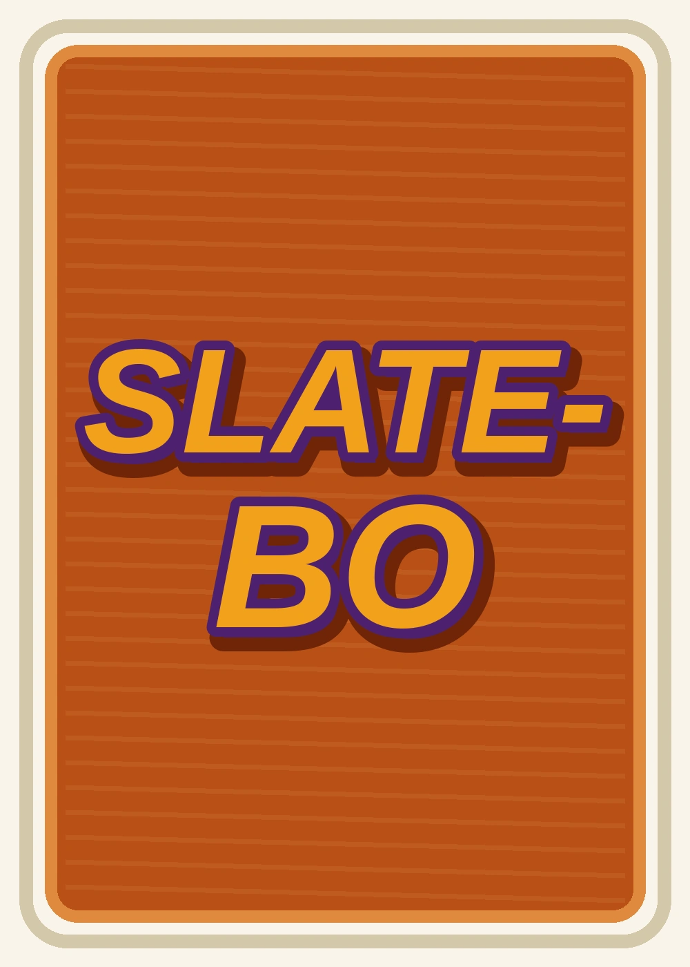 Modern orange SLATE-BO card back with yellow logo